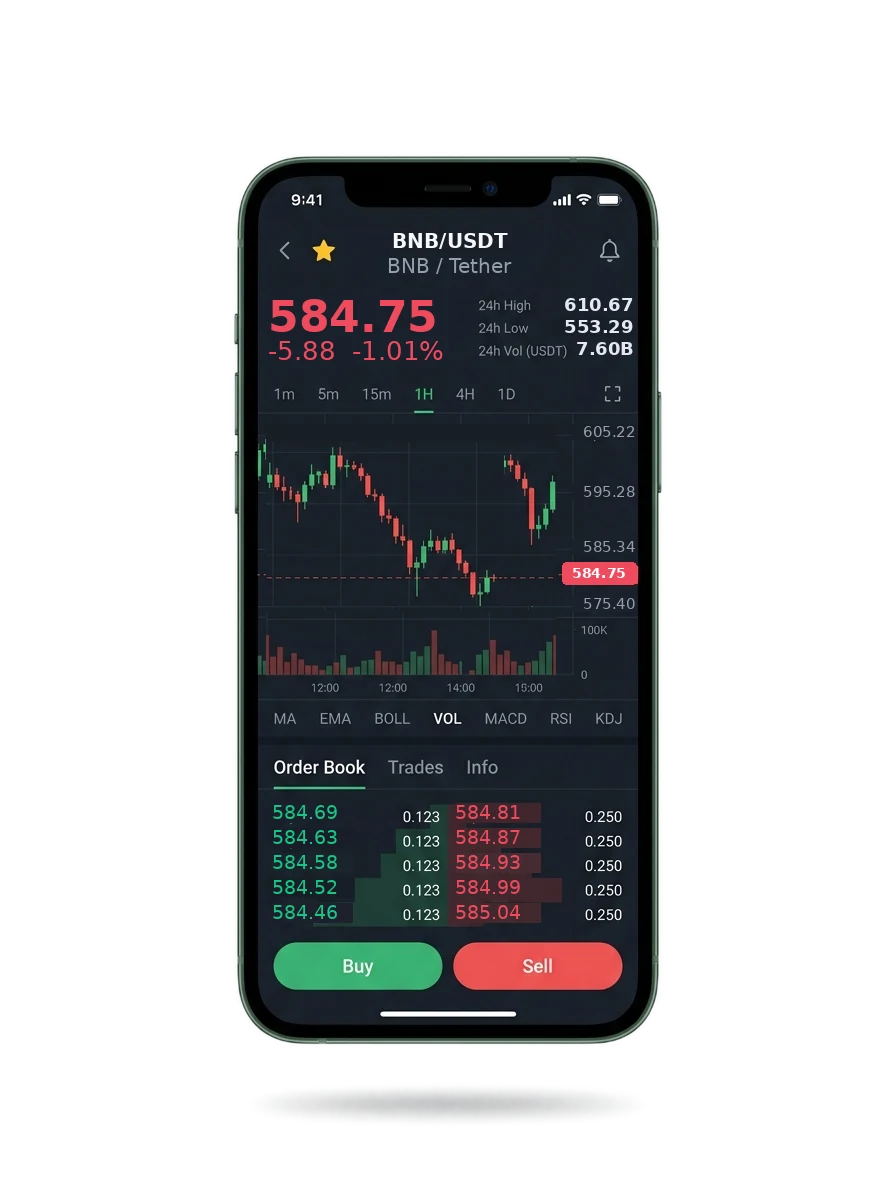 The GCash mobile app showing a watchlist, a signal card and an account balance